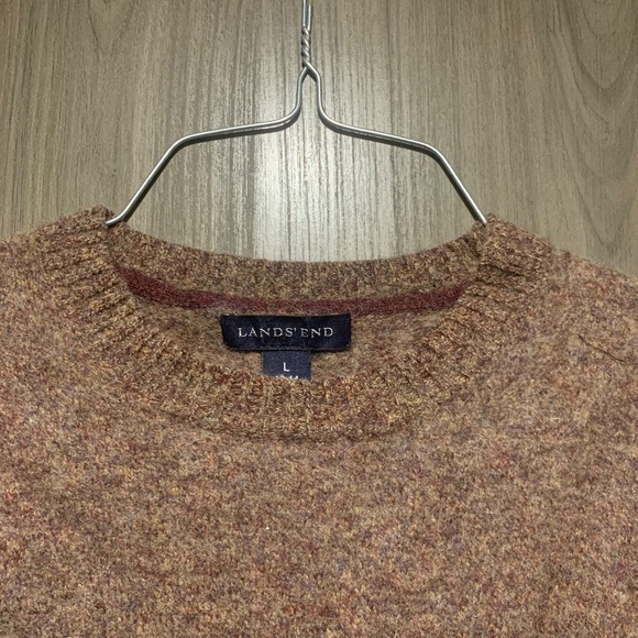 24. Lands End Brown Crewneck Sweater Size Large - Picture 6 of 10